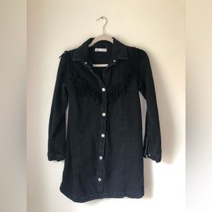 ZARA Girls 11-12 black denim dress